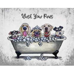 Wash Your Paws tin sign
