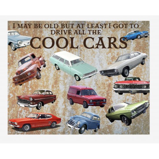 Cool Cars tin sign