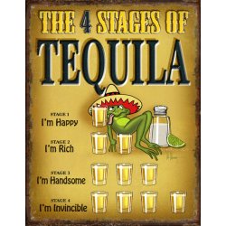 4 Stages tin sign